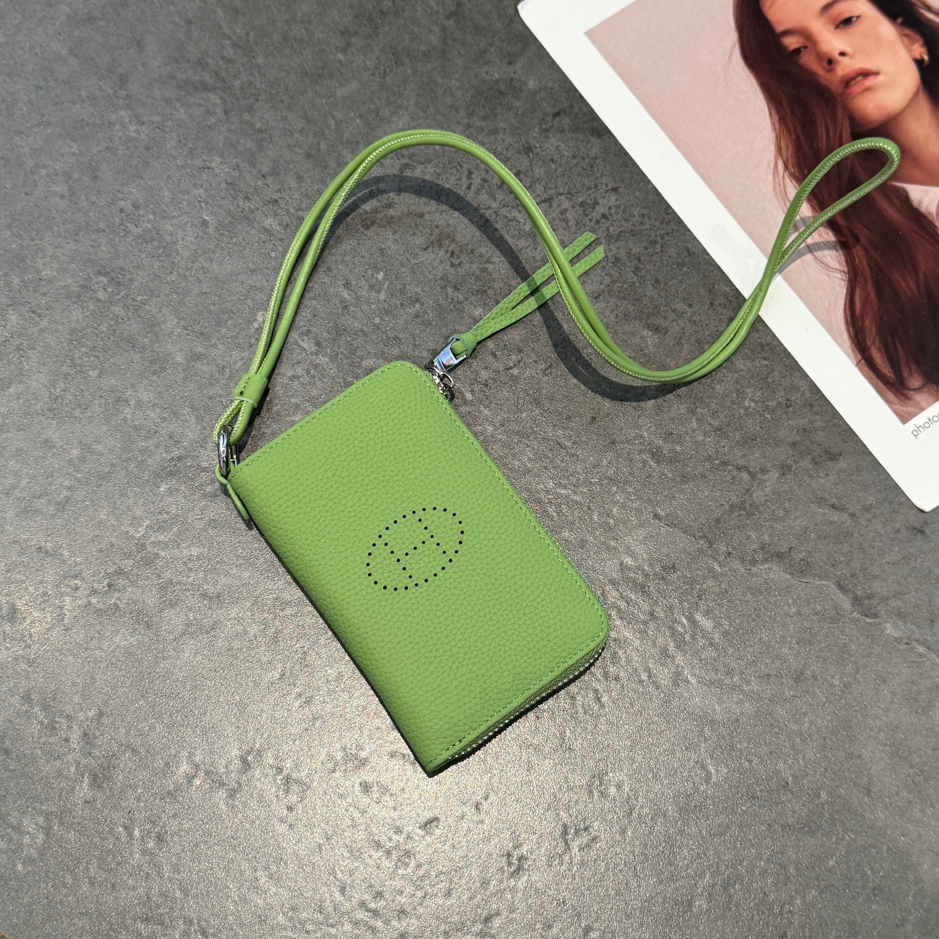 프루츠 그린-라이치 패턴(가죽)