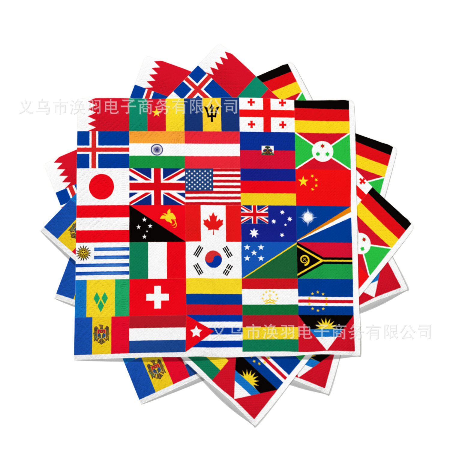 [Ready Stock] Cross-Border Multi-Country Flag Independence Day Patriotic Theme Party Party Disposable Printed Napkins