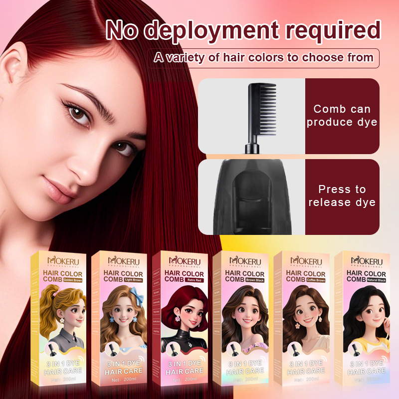 Cartoon bubble color mokeru hair dye cream, plant color hair dye, clear water, one color black can cover white hair with multiple colors 4