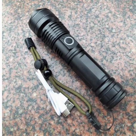 The new P50P90 aluminum alloy flashlight flood emergency warning electric telescopic zoom flashlight