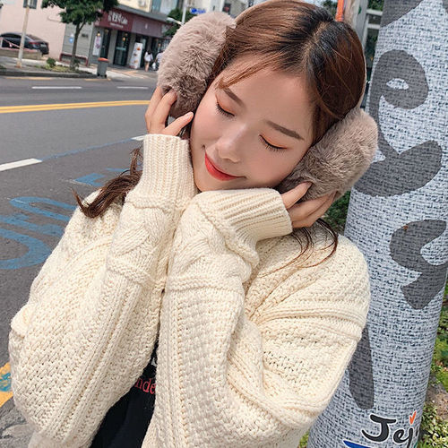 Folding earmuffs wholesale earmuffs to keep warm in winter female cute student earmuffs ear protectors plush earbags antifreeze