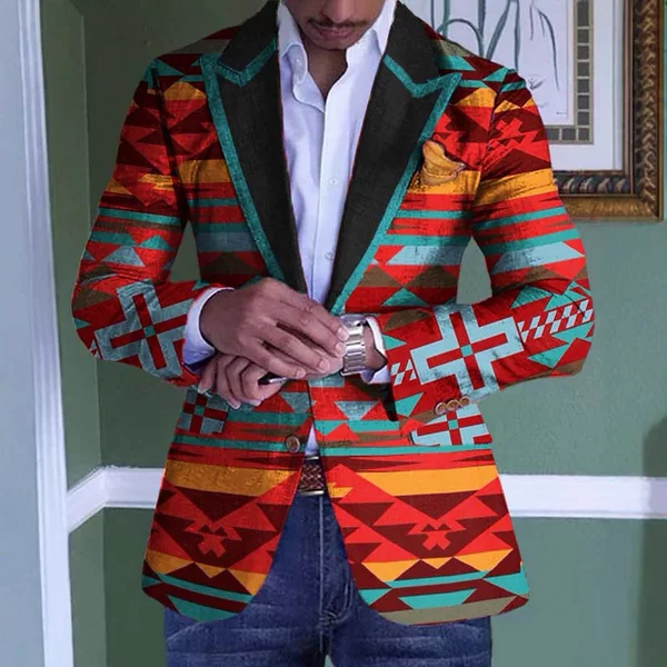 Customized Cross-border Foreign Trade Spring and Autumn Striped Suit Jacket Men's Casual Slim-fit Suit Jacket Men