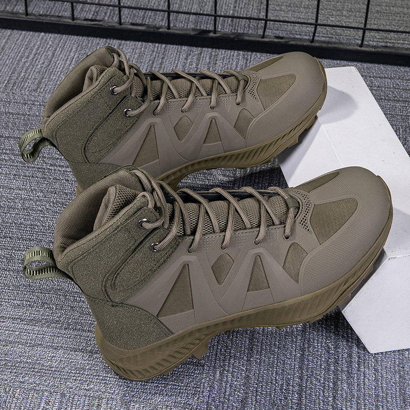 Botas de combate, fanáticos militares, botas tácticas de rango medio, montañismo al aire libre para hombres, zapatos altos para hombres, botas de entrenamiento de combate, botas de senderismo todoterreno