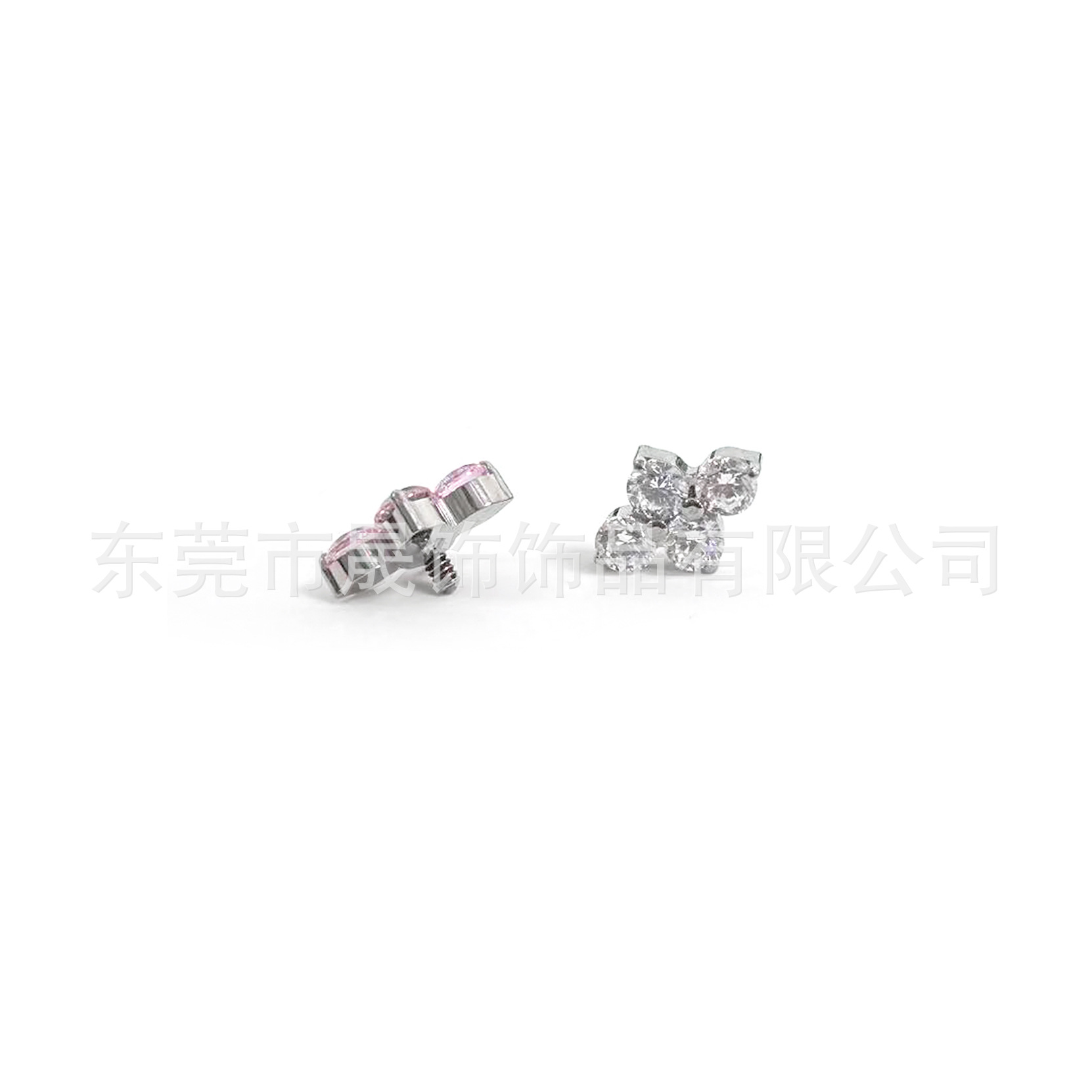 F136 Titanium Alloy 圆 Zirconia 四叶草 Ear Stud Studded 5A Cubic Zirconia Helix Cartilage Stud G23 Titanium Labret Stud Piercing Jewelry Accessories