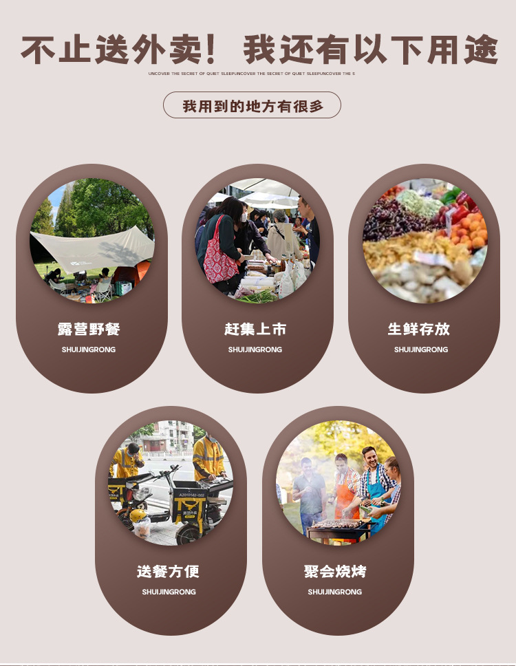 Takeaway Box, Food Delivery Box, Car-Mounted Insulated Box, Commercial Stall Waterproof Rider Equipment Bag