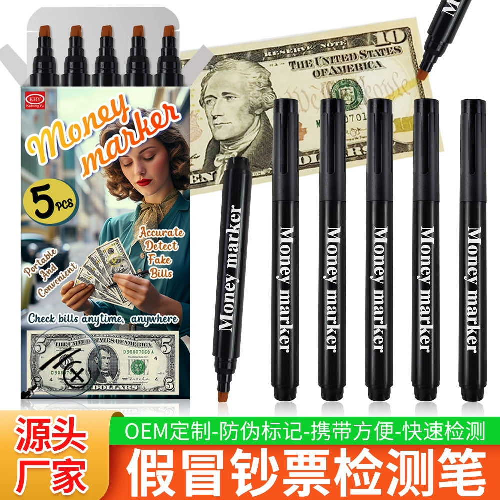 Доллар США Проверочная ручка Поддельная банкнота Проверочная ручка Доллар США Маркировочная ручка для различения истинного и ложного доллара США Валюта Маркировочная ручка