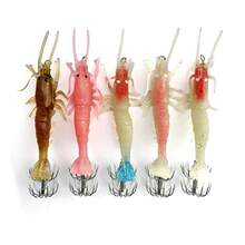 GEYAFISHING 9cm 9g 4色夜光软虾款 旋转鱿鱼针 路亚鱼饵 海钓饵