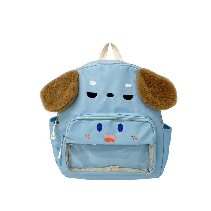 Jardín de infantes bebé mochila pequeña caricatura lindo cachorro mochila para niños y niñas nueva ventana transparente mochila para niños