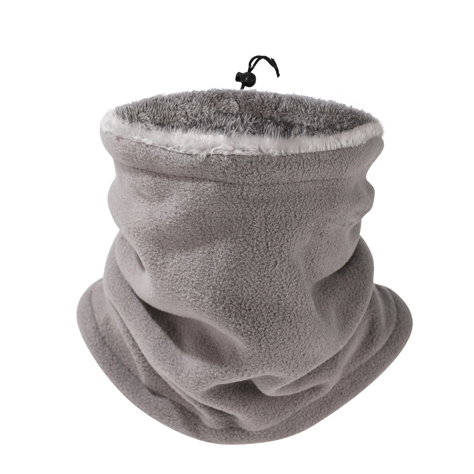 Invierno de terciopelo de calentamiento de la mujer bordado simple cuerda de tracción ajustable máscara fría y gruesa manga de cuello para hombres