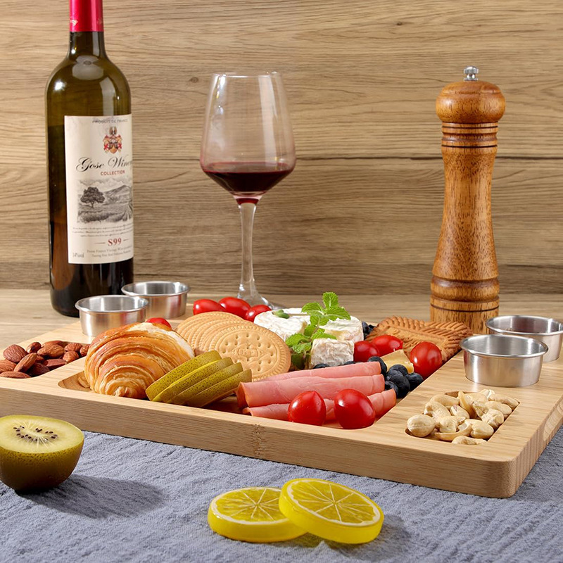 Tabla de cortar de bambú multifuncional tabla de cortar verduras casera snack snack bandeja de fiesta bandeja creativa