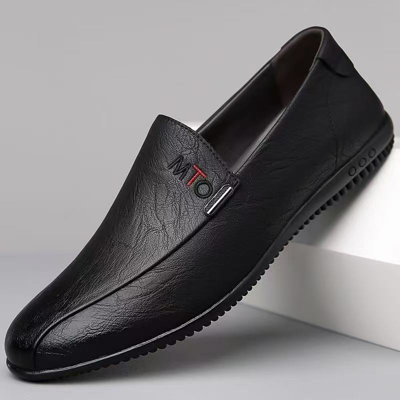 Men's Leather Shoes 2026 New Style Breathable Casual Loafers Slip-On Leather Shoes with Soft Sole and Soft Surface Driving Casual Men's Shoes