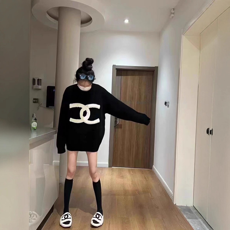 Knitted top 2024 new winter thickened super nice lazy wind sweater women's autumn and winter