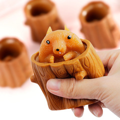 Decompression and Vent Squirrel Cup Tricky Toy Squeeze Flying Squirrel Tree Stump Evil Squirrel Same Style Pinch Toy