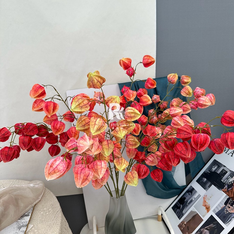 3D打印灯笼果高品质仿真花新年栾树宫灯花假花摆设婚庆跨境装饰花