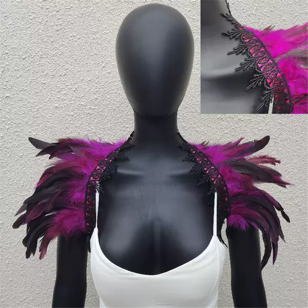 Section 2 Lace Lace Feather Shawl Amazon Halloween Masquerade Costume Accessories Fake Collar