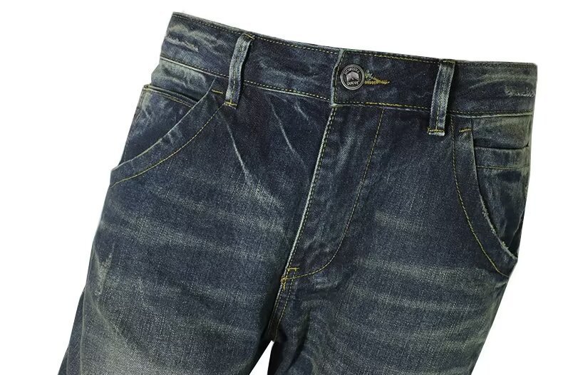 Vintage-Inspired Straight Leg Denim Jeans For Men – Relaxed Fit, High Waist, Button Fly (Sizes 28-36, Dark Blue & Light Wash)_mkmklike.com