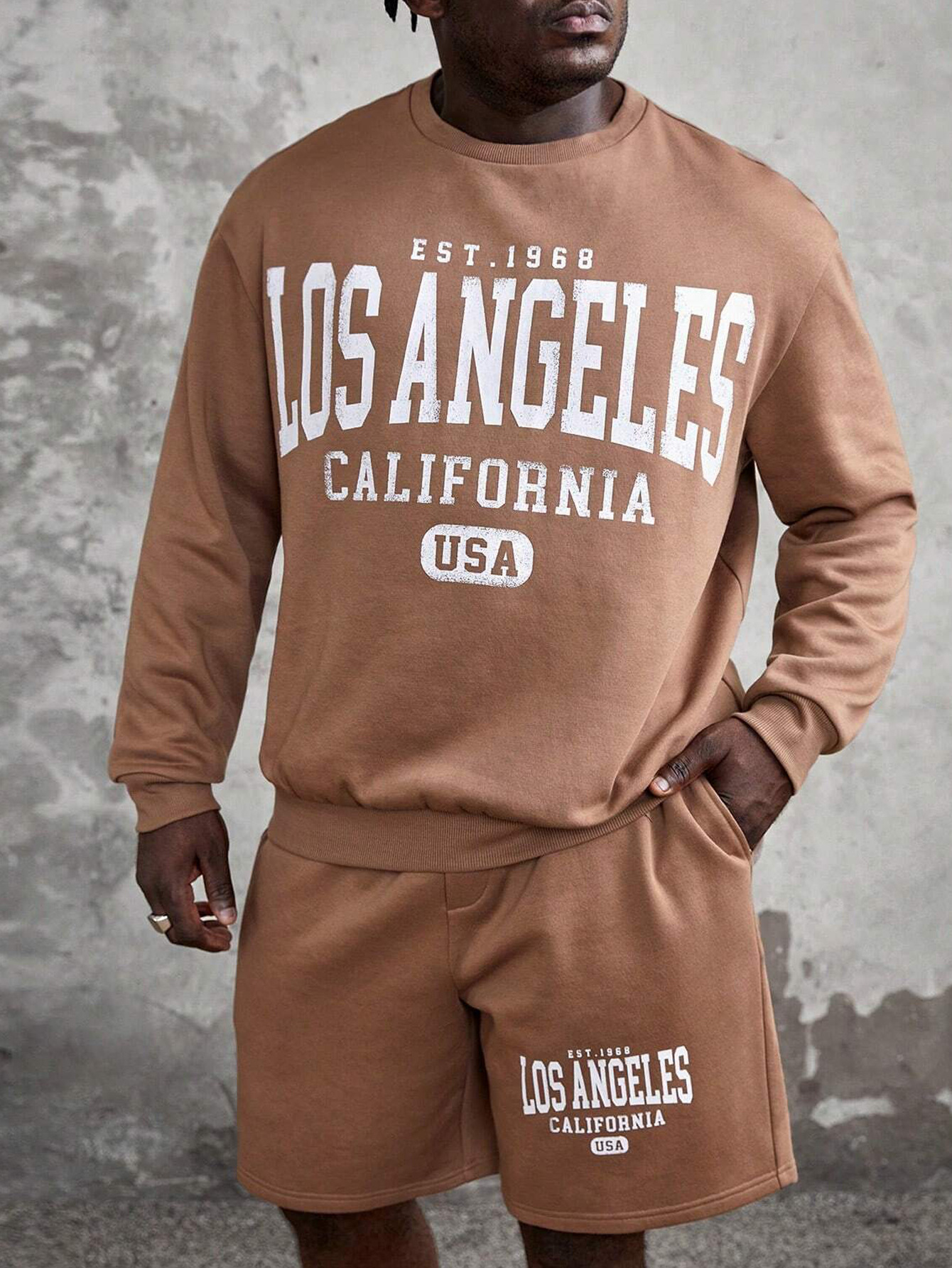 Pantalones cortos de suéter de manga larga de otoño para hombre 2024 nuevo traje casual suelto exterior ME1 ML4