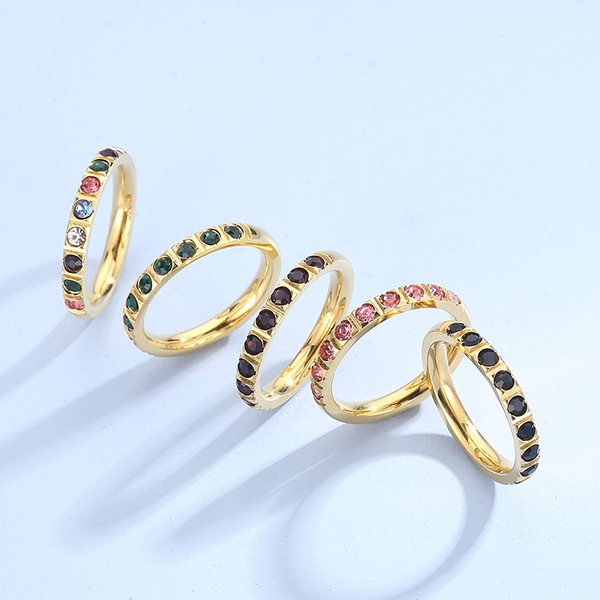 fashionable brand retro ring with stone stainless steel with zircon