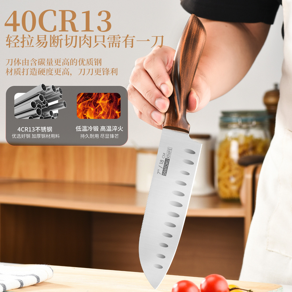 Mutfak Bıçak Seti 5 Parça Su Meyvesi Bıçağı 4cr13 Şef Bıçağı Otel Ev Kullanımı Bıçak Seti 7 İnç Santoku Bıçak Sebze Bıçağı