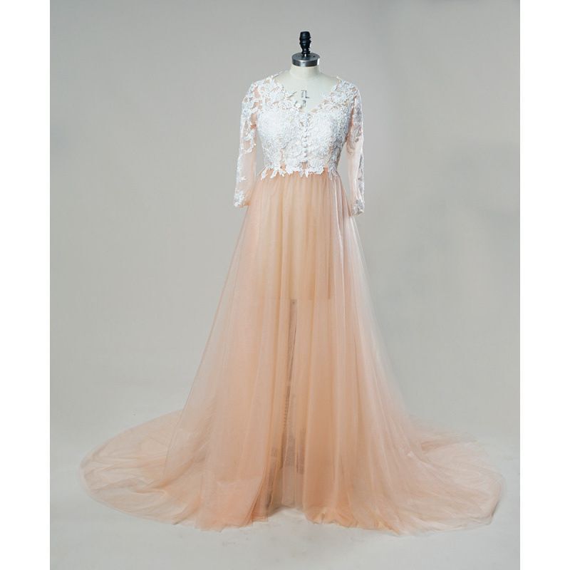 European and American Pregnant Women during Pregnancy Semi-See-Through Mesh Pregnant Women Wedding Dress Art Photo Studio Wedding Dress Maternity Dress Lace