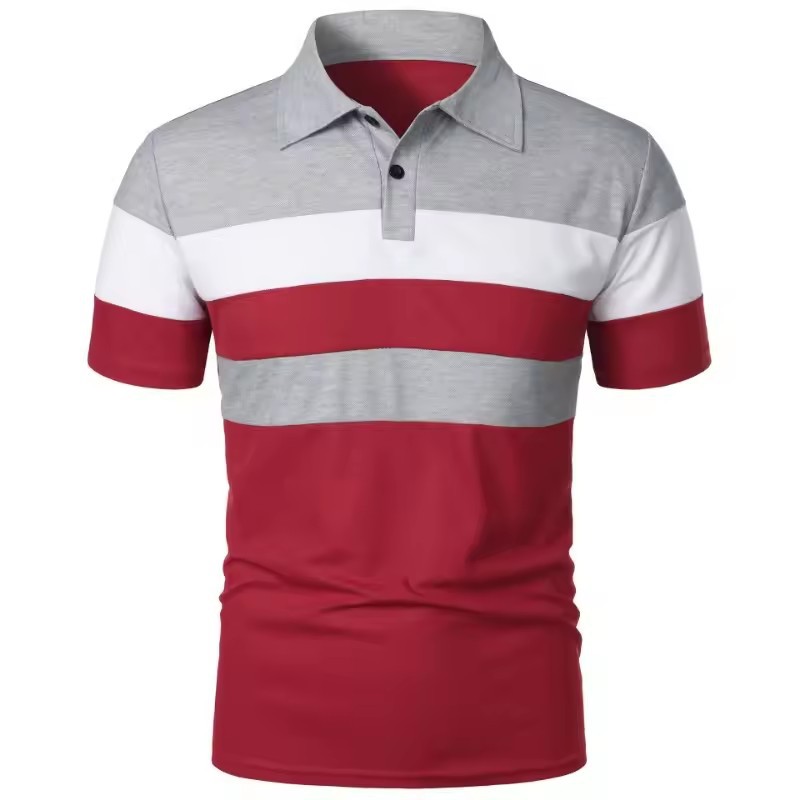Camisa de polo deportiva para hombre con estampado digital 3D a rayas, camiseta POLO suelta de manga corta de tamaño europeo de verano 2024