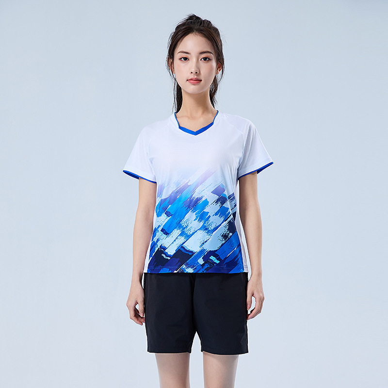 Nuevos trajes deportivos de bádminton se pueden imprimir ropa de entrenamiento ropa de voleibol de aire secado rápido ping-pong 1503
