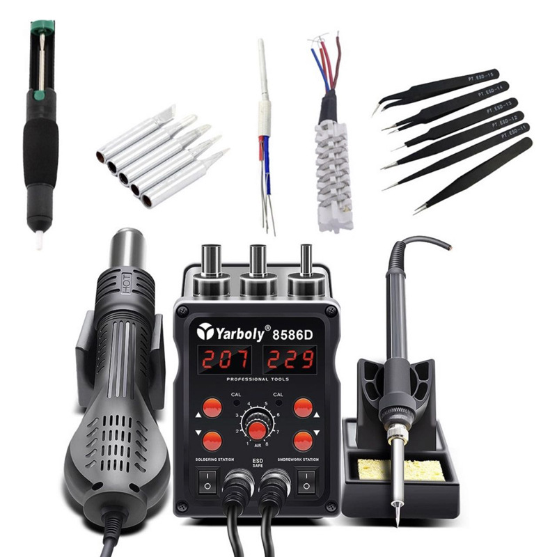 8586D 热风枪焊台 二合一热风拆焊台 手机维修热风枪 8586
