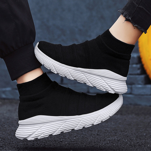 New Knit Socks Shoes Slip-On Mesh Shoes for Couples, Large Size Lightweight Men's Casual Shoes Men's Sports Shoes
