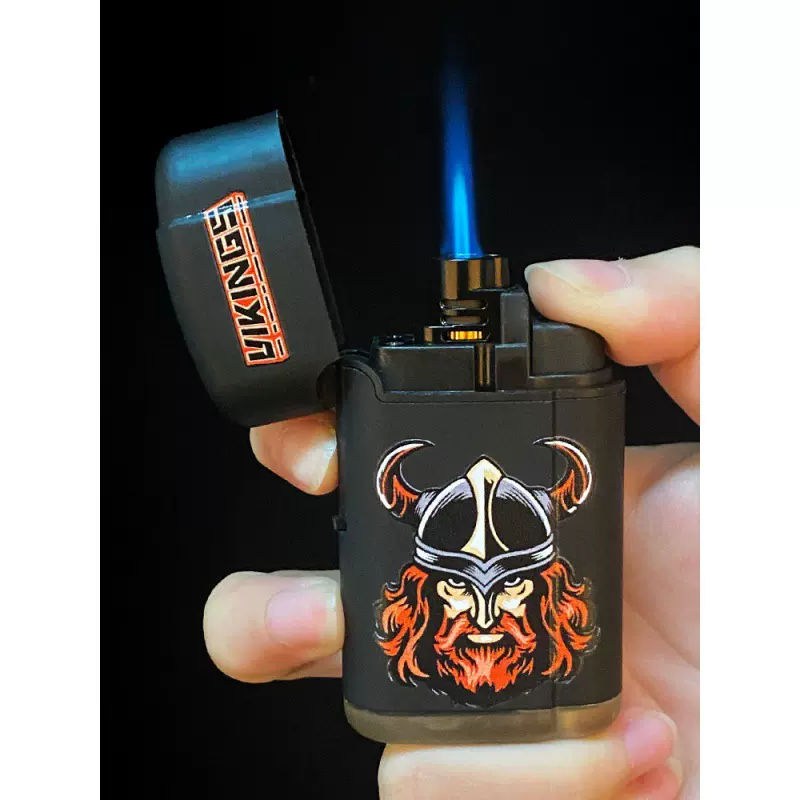 打火机防风直冲蓝焰气体充气耐用网红男士雪茄点香送男友生日