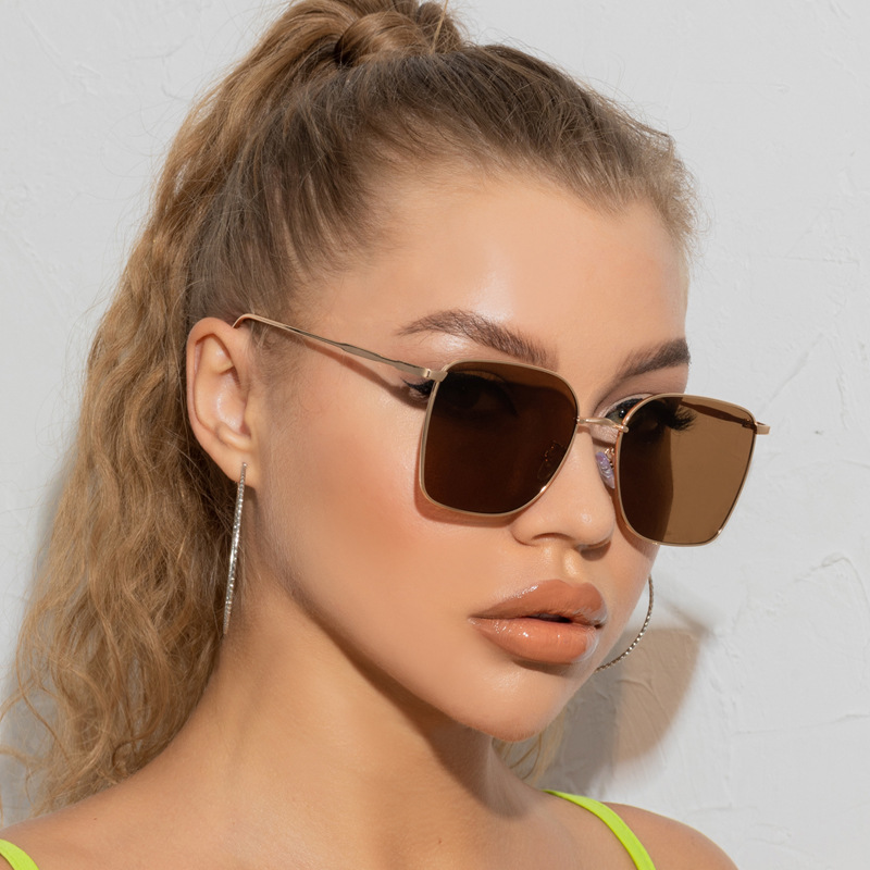 45g Weight Sunglasses Classification UV400 Protection Lens Material Outdoor Occasion Metal Material Geometric Pattern Unisex Gender Fashion Style Pink, Purple, Green, Gold, Black Color Fashion Geometric UV400 Protection Women's Sunglasses 无