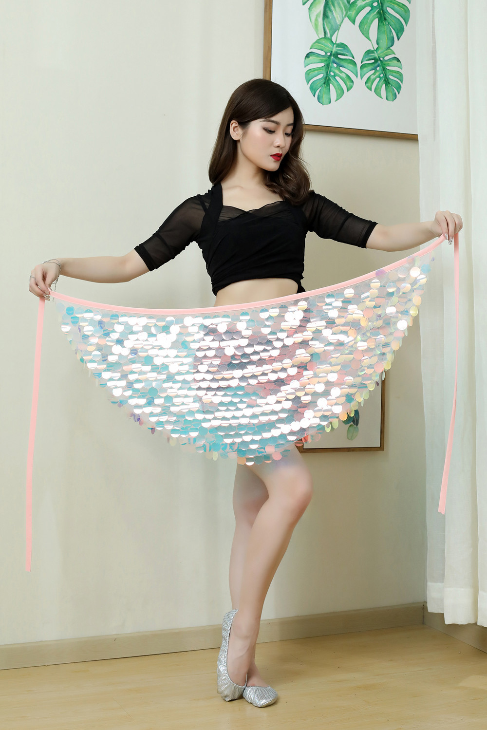 Title 4, Falda corta sexy con lentejuelas para mujer, en...