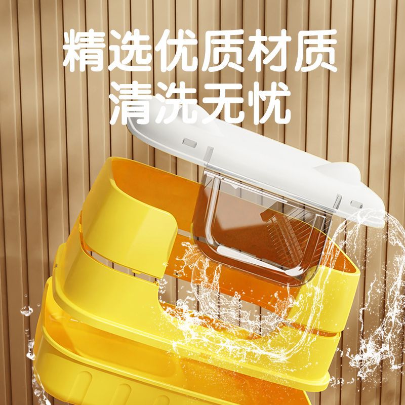 Cuenca de arena para gatos totalmente cerrada anti-odorante desodorante inodoro para gatos super grande fuera de la arena para gatos inodoro para gatos super grande