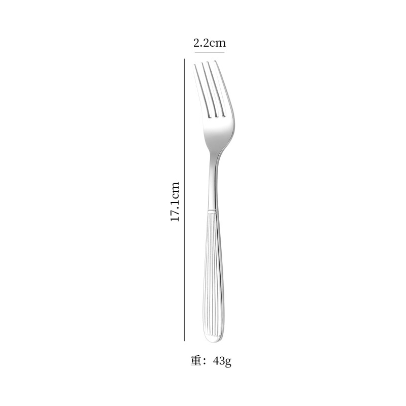 クロスボーダー新品304ストライプステンレスローマ柱食器鏡面ナイフフォーク洋食ステーキスプーンフォークセット|undefined