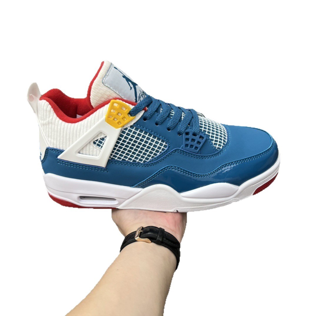 Zapatillas de Baloncesto de Caña Media AJ4 de Cuero, Transpirable y Antideslizante para Deporte image 6