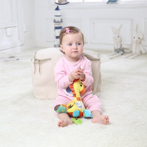 Sozzy Seahorse Giraffe Ring Baby Music Box Lathe Hanging Music Plush Baby Soothing Toy