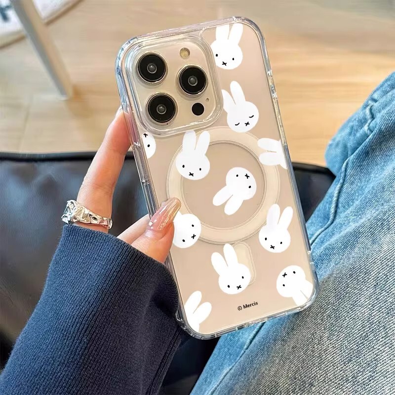Miffy Rabbit Avatar Is Suitable for iPhone 13 Phone Case 17Pro/16 Magnetic Suction iPhone 15Promax with Ai Button Miffy Rabbit Avatar Is Suitable for iPhone 13 Phone Case 17Pro/16 Magnetic Suction iPhone 15Promax with Ai Button