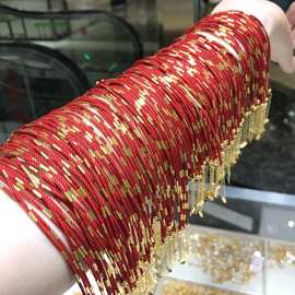 18K黄金新年手链彩金 au750送礼首选爆款DIY饰品小清新女珠宝批发