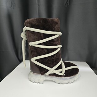 24 Winter King Fried Triangle Down Thick Bottom Snow Boots for Men and Women Thickened Warm with Chubby Dun Cute Ski Shoes