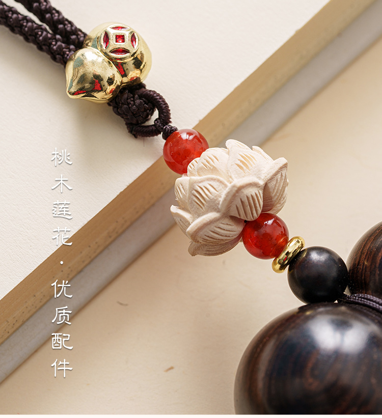 Car pendant car interior sandalwood gourd pendant Bodhi Lotus rearview mirror pendant creative carving car jewelry Bodhi