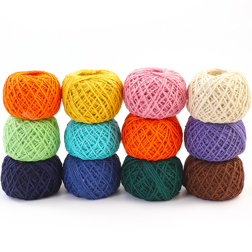 50 meters long colorful hemp rope braided rope handmade DIY thick hemp rope binding rope tag rope photo wall rope