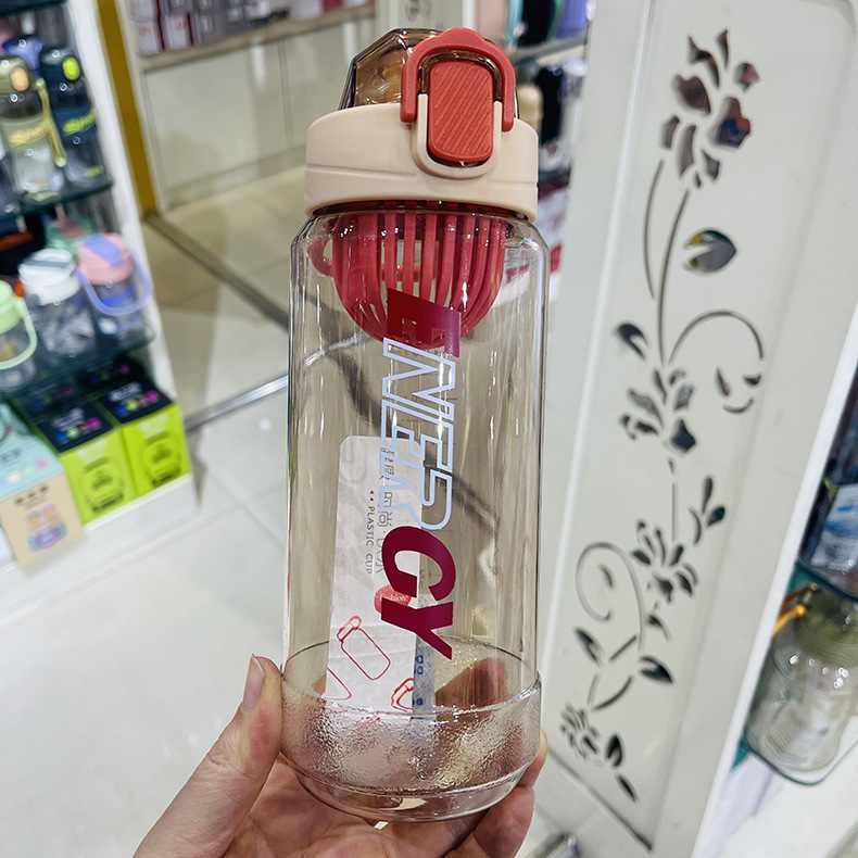 Fabricante de Baijia Taza de té al por mayor para estudiantes de alto valor Taza deportiva portátil Taza de agua de plástico simple Separación de té