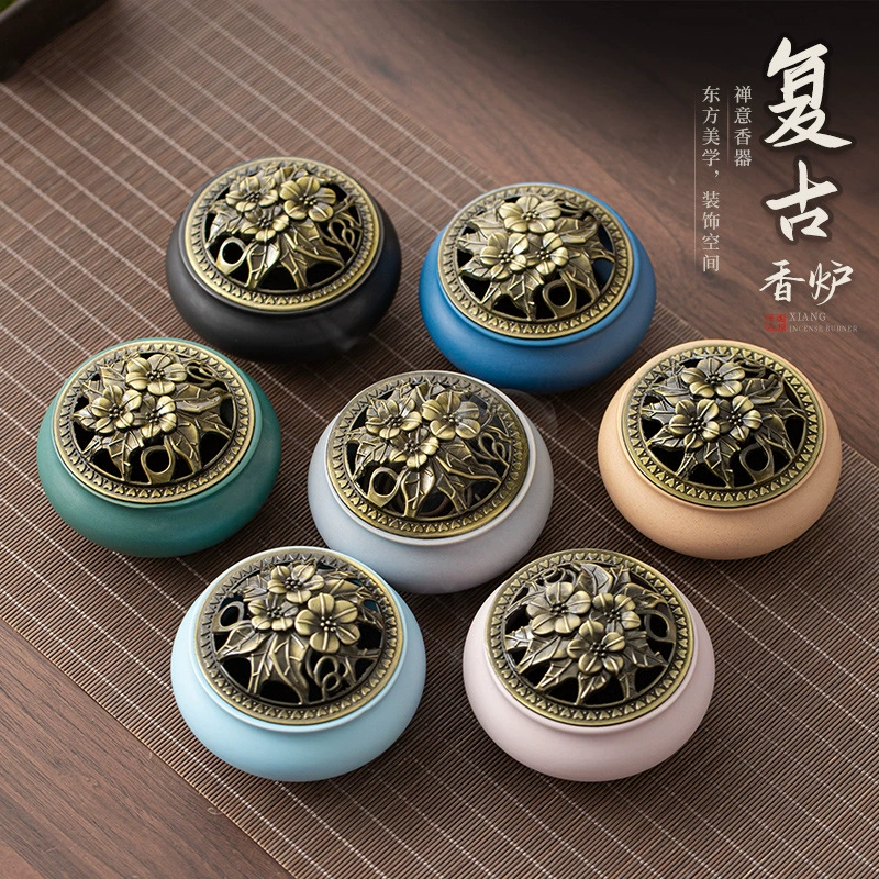 Ретро трехногая маленькая курильница башня благовоний керамическая бытовая ароматерапевтическая благовония
