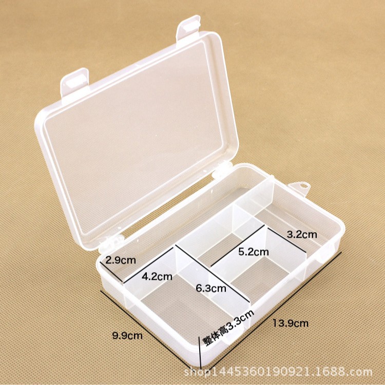 5格双扣透明塑料收纳盒厂家直销DIY包装盒储物小容量