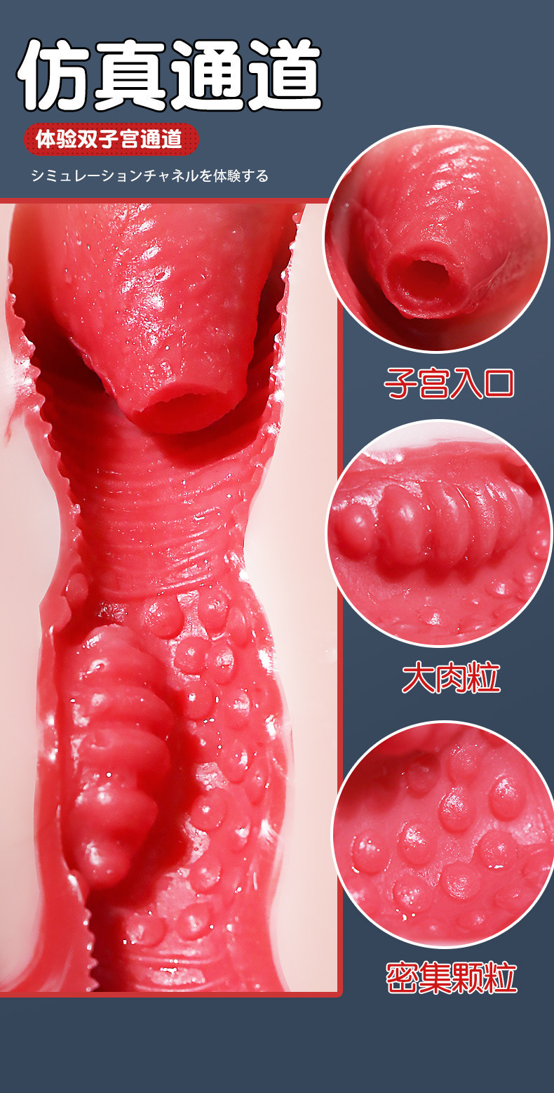Jiuai Airplane Cup Male Masturbator TPE Vaginal and Anal Mold Manual Control — detail image 1