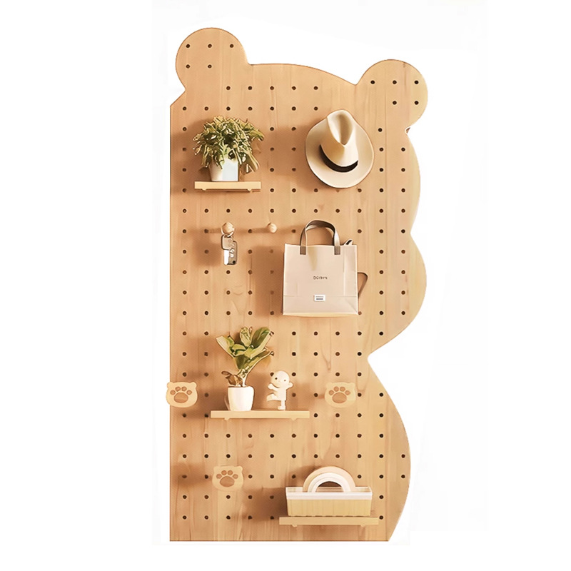 Tablero de agujero de ballena, entrada de madera maciza, entrada, pantalla de almacenamiento, decoración de pared, estante de pared de sala de estar
