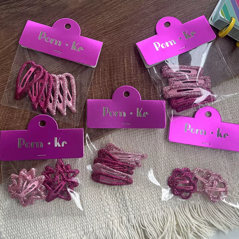 新款时尚滴油闪亮葱粉粉紫色星星BB夹儿童百搭刘海碎发发卡边夹