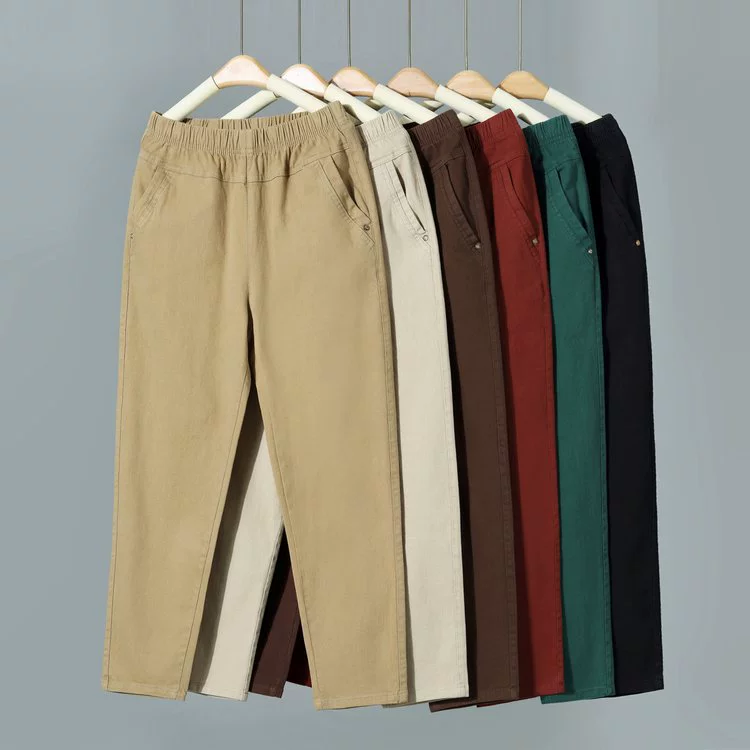 Мама брюки весна, осень, лето, лето, зима, старшая женская брюки, хлопок, хлопок пожилая женщина среднего возраста свободные повседневные брюки