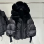 新款针织袖保暖中长款羽绒服