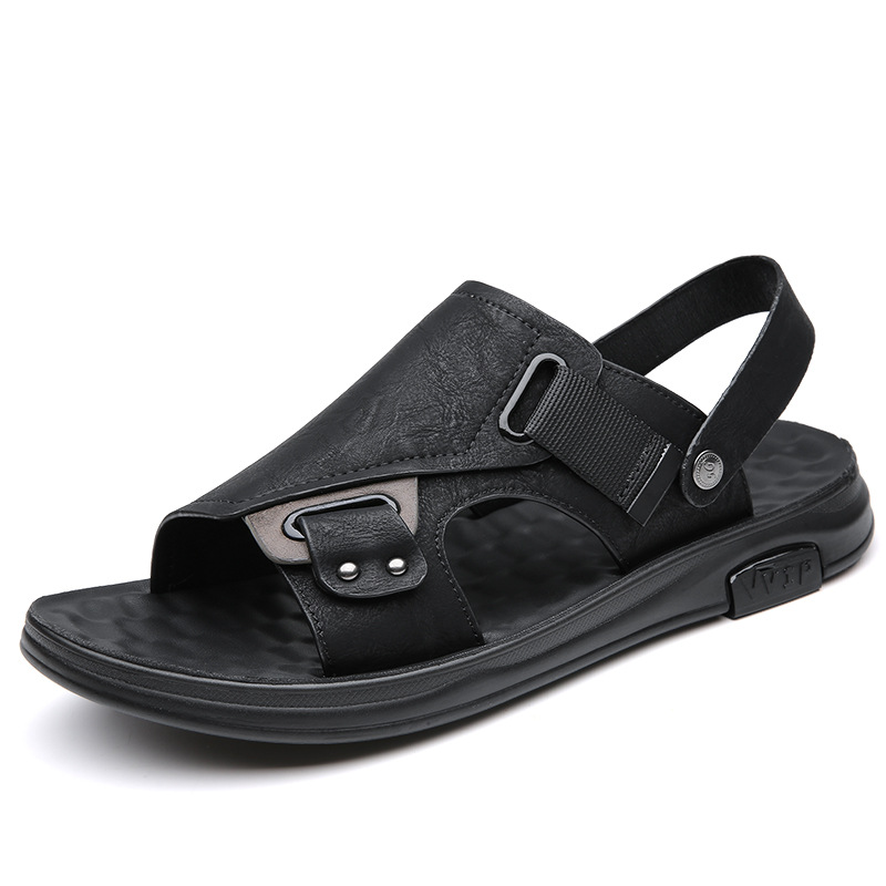 2026 Summer New Extra Large Size Dual-use Sandals Wearing And Slipping On, Breathable Casual Leather Soft Sole Outdoor_voghion.com
