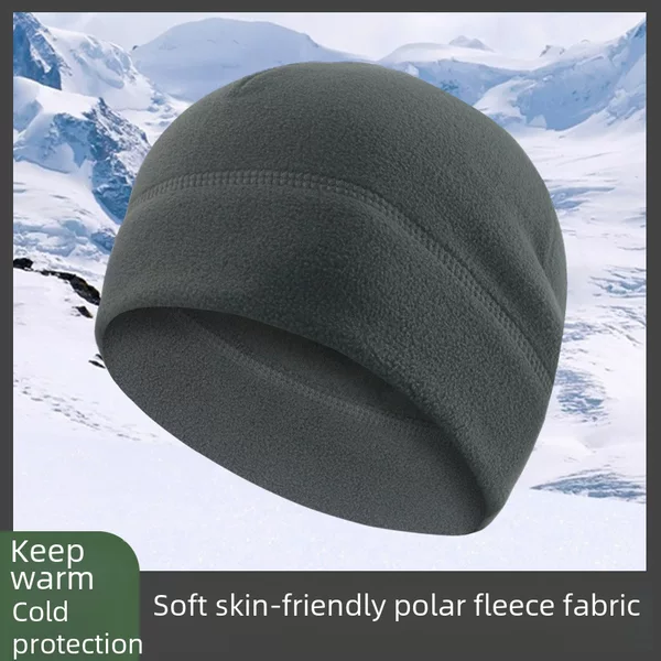 Autumn and winter hat cold-proof fleece hat fleece-lined thick warm wool hat windproof cold hat riding helmet liner cross-border